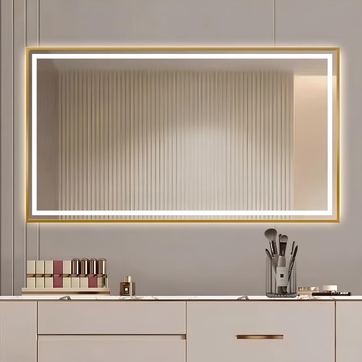 Kumlama Desenli Banyo Aynaları