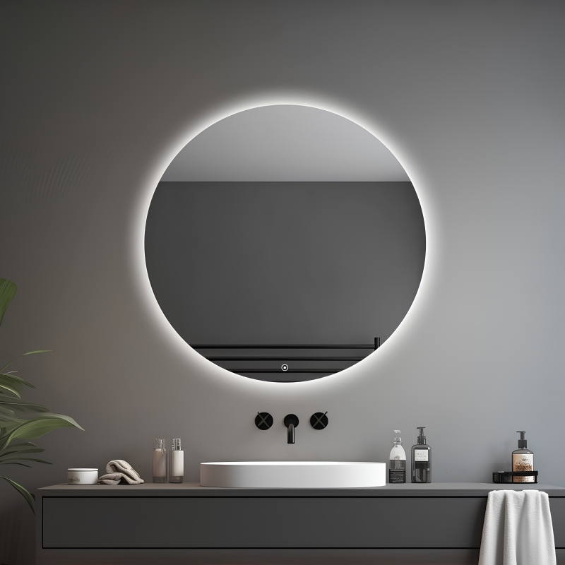 Yuvarlak Ledli Dokunmatik Tuşlu Banyo Aynaları